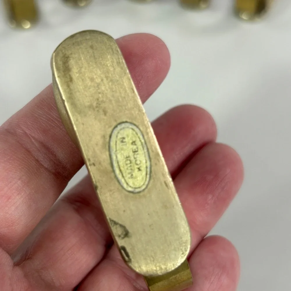 Vintage Solid Brass Duck Napkin Rings Set of 6 Gold Tone Figural Korea Decor